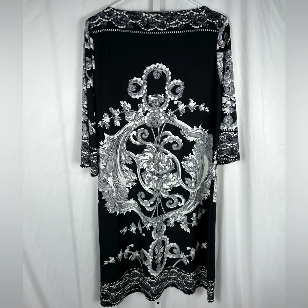 Forever Elegant Black & White Bateau Neck Dress - Picture 3 of 3